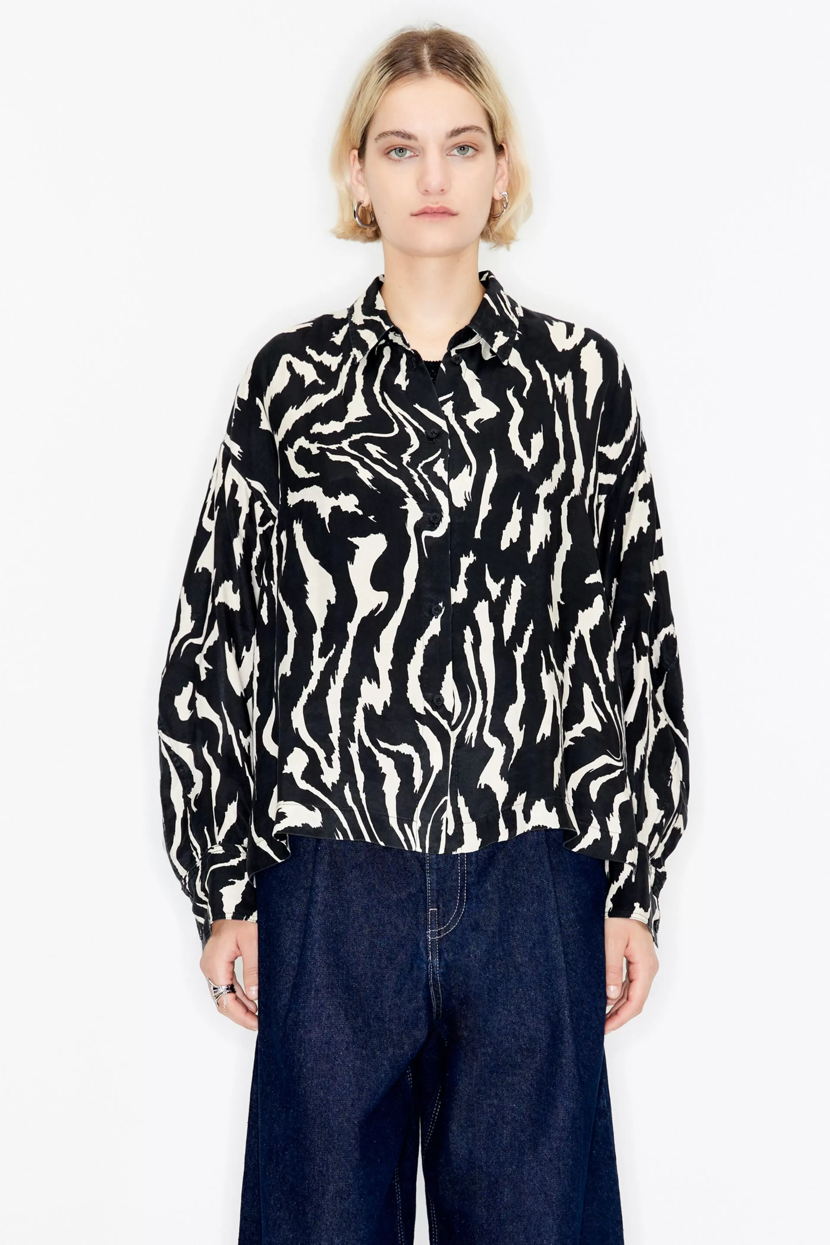 Sale Camisa boxy print Tiger Liquid Camisas