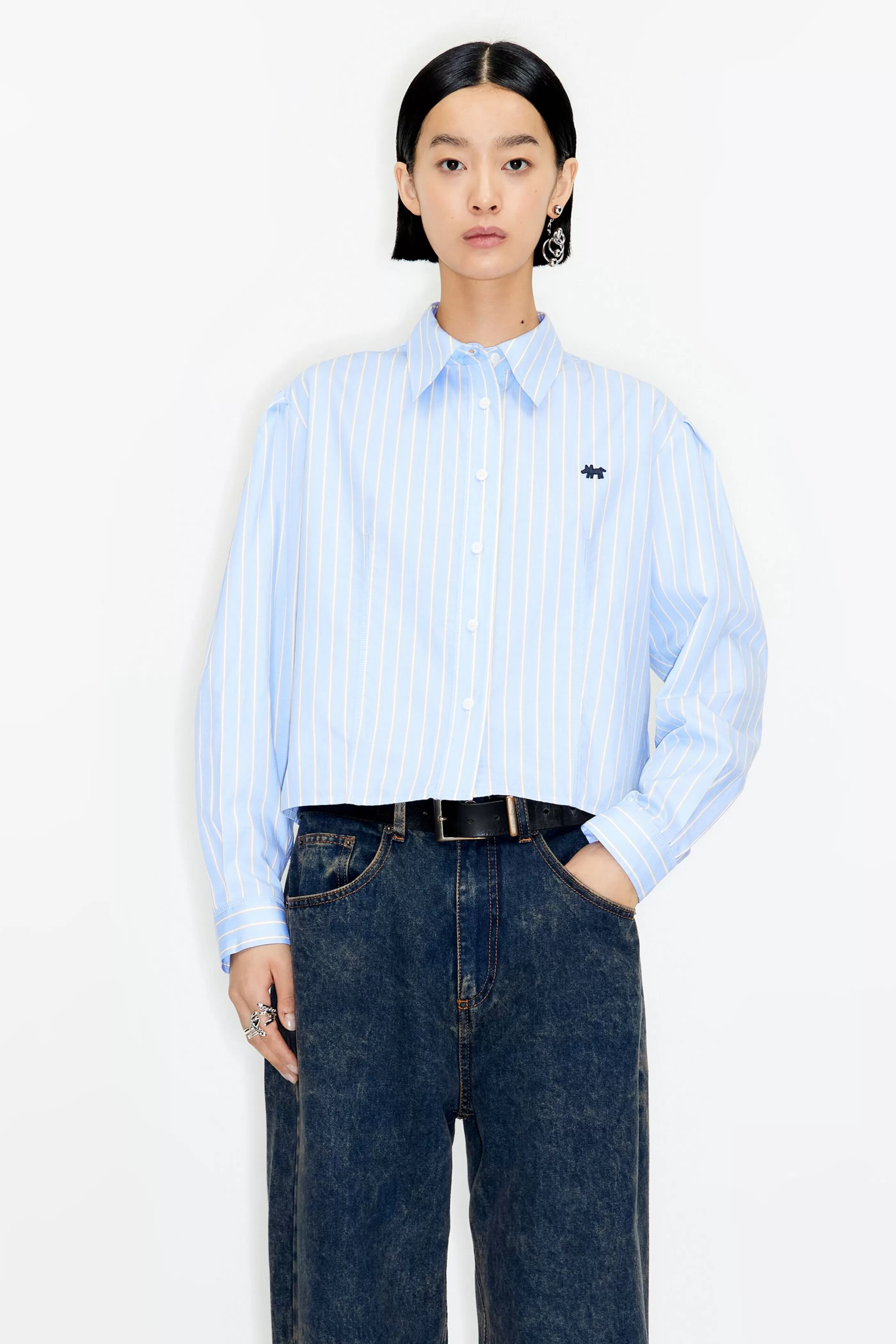 Cheap Camisa boxy rayas Camisas