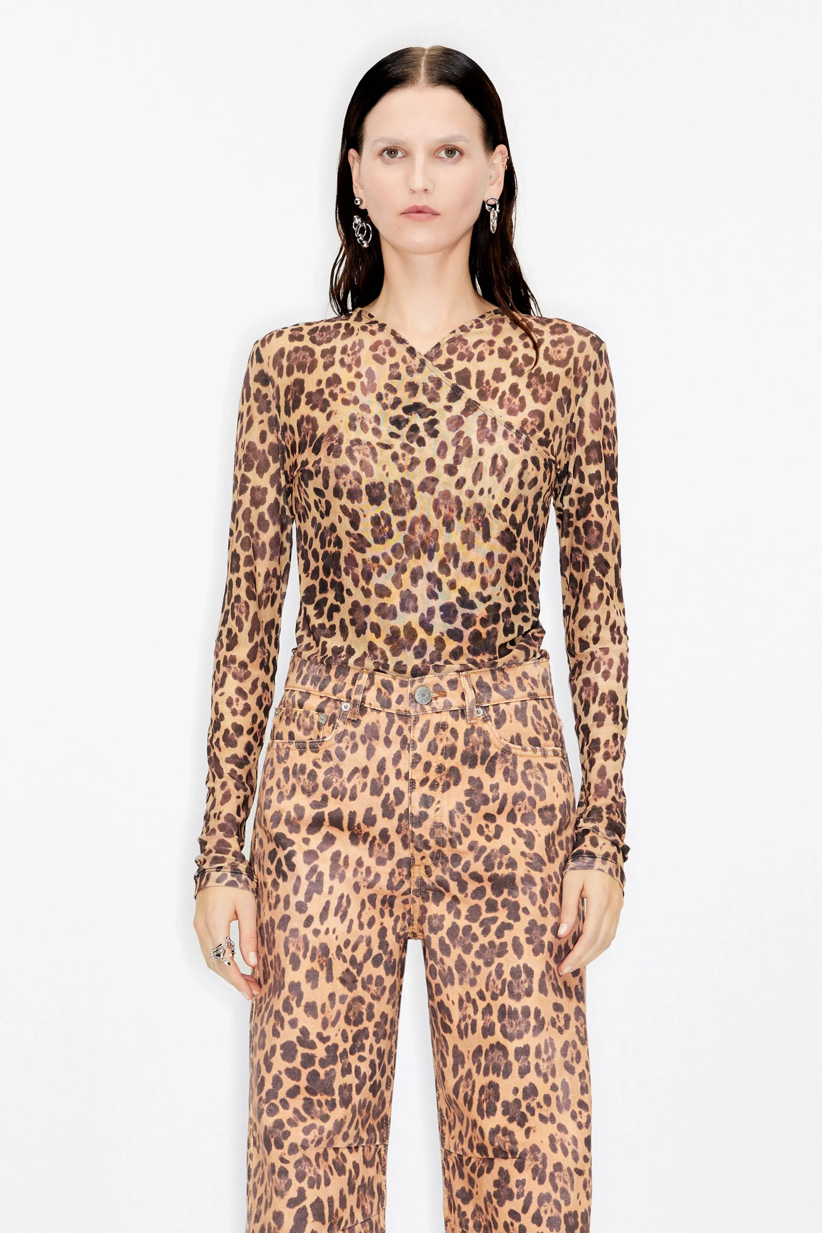 Cheap Camiseta ajustada red Leopard Camisetas