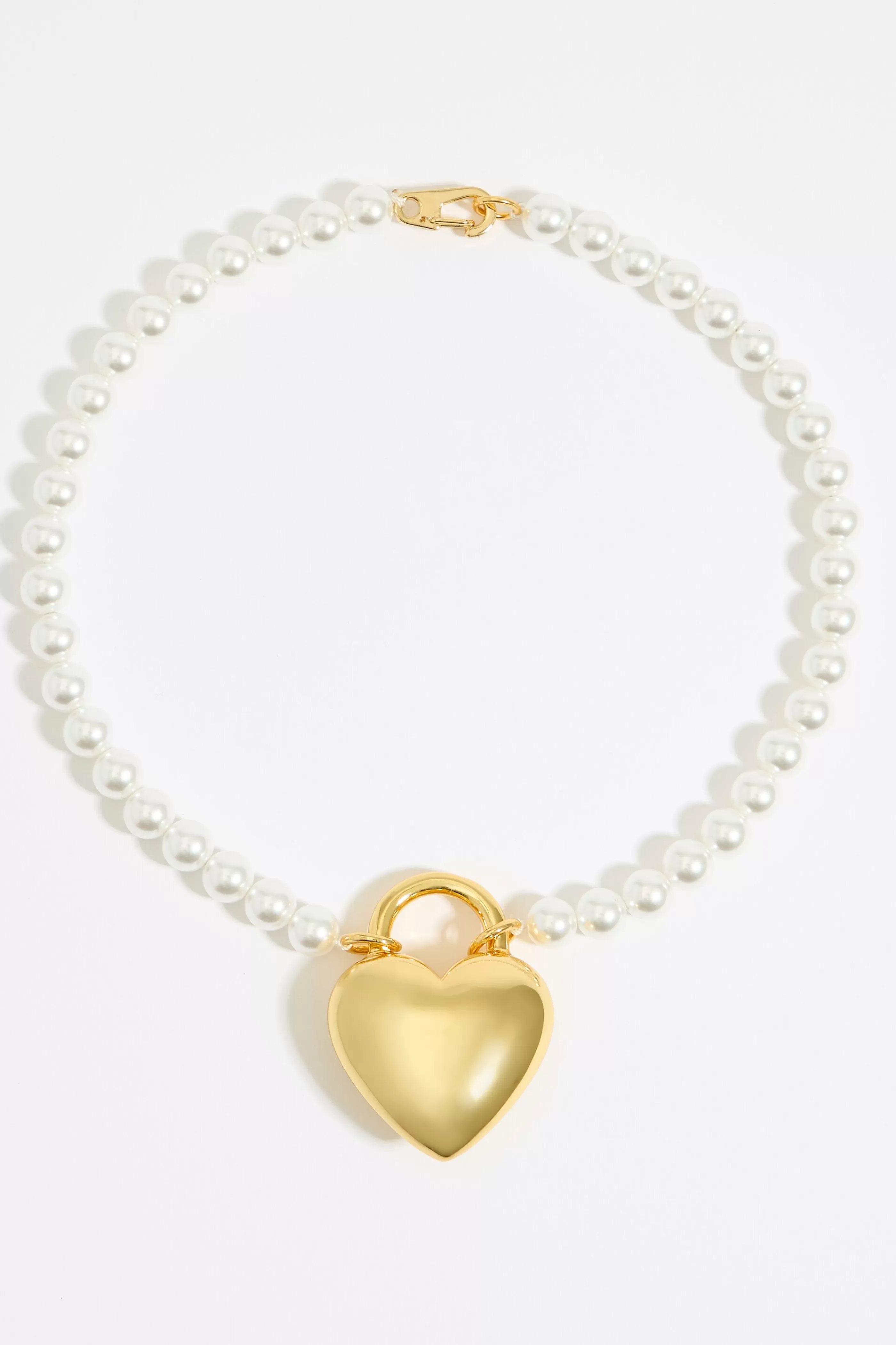 Cheap Collar perlas corazón metal dorado Collares | Bisutería