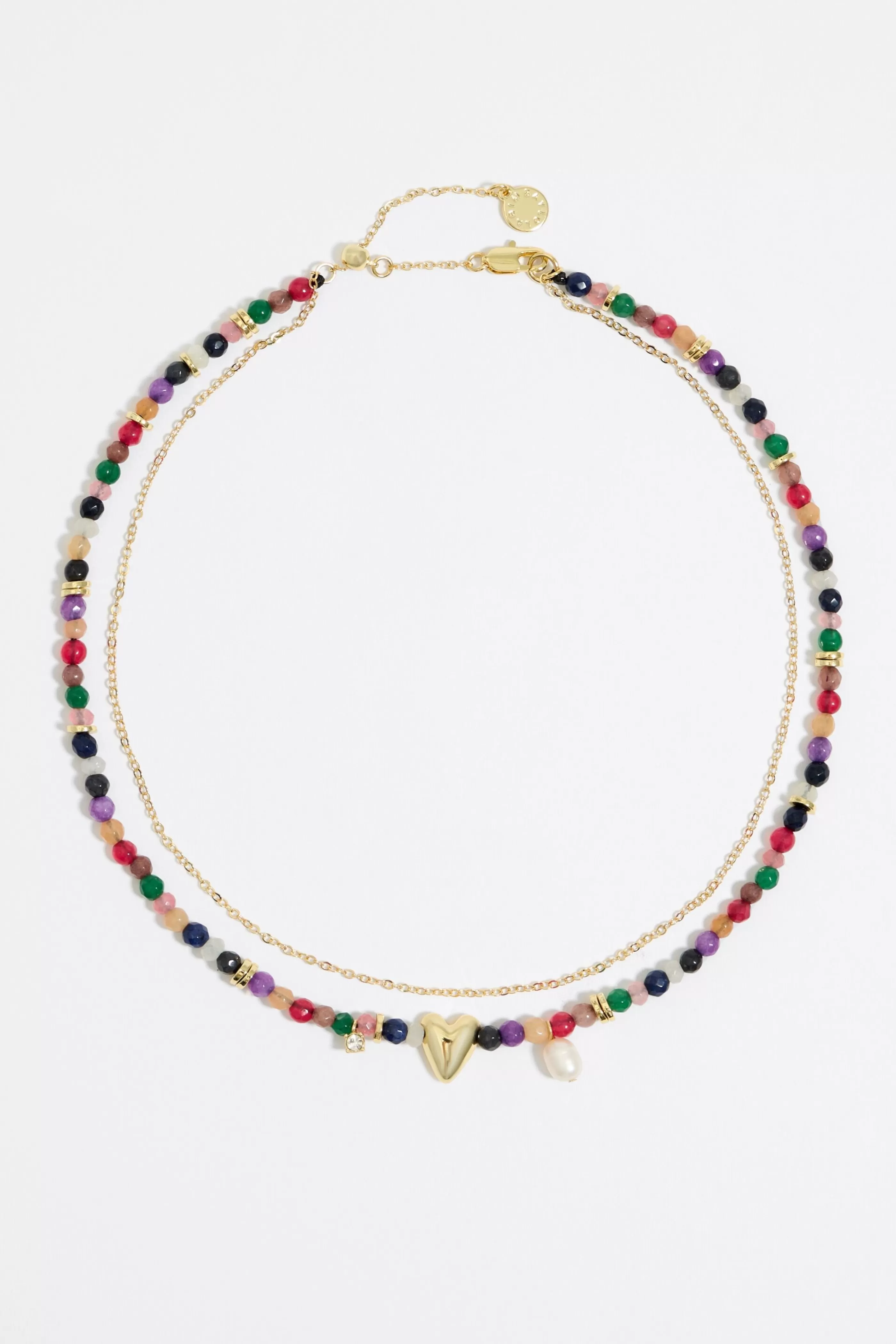 Store Collar piedras y corazón dorado Collares | Bisutería