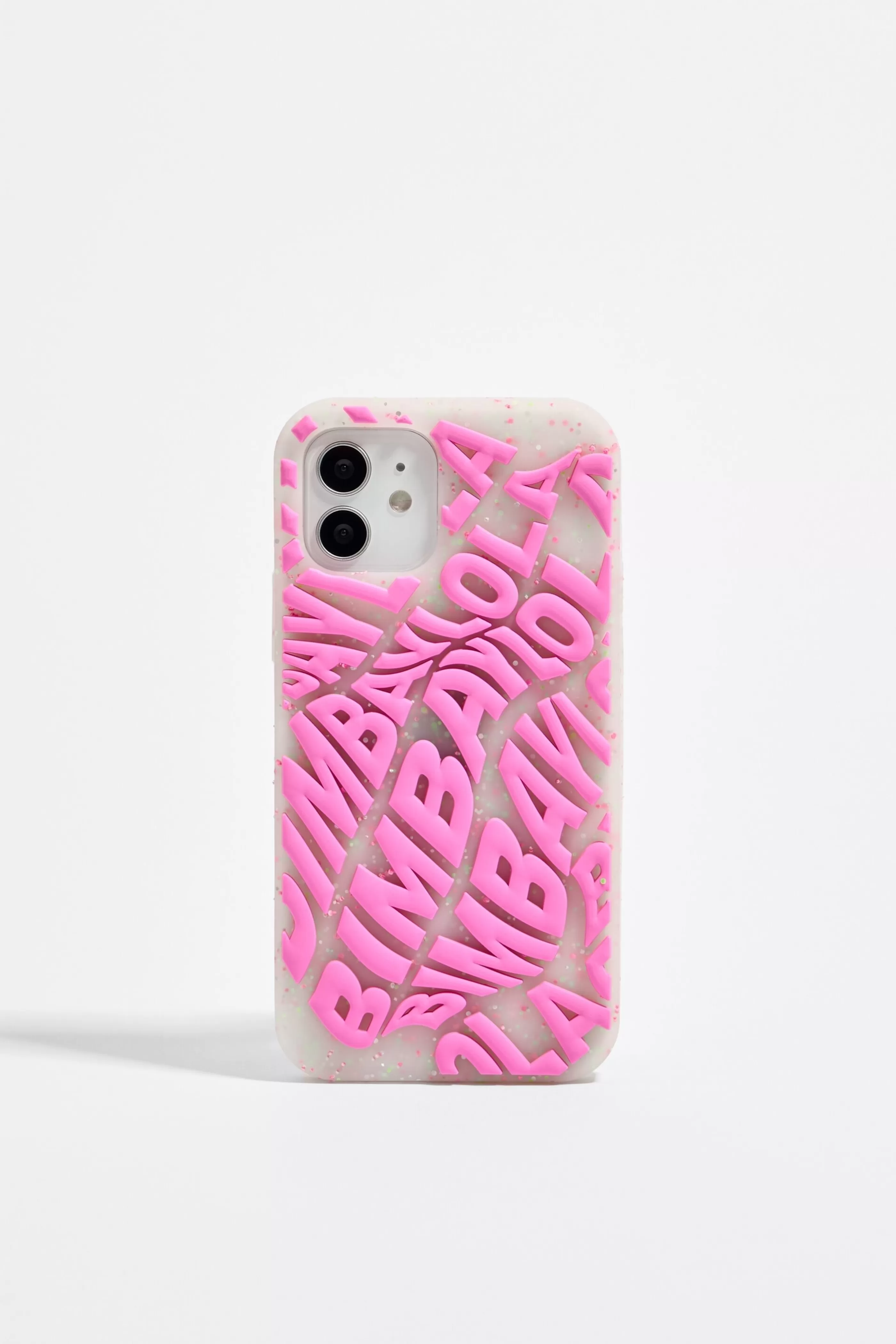 Fashion Funda iPhone 12/12 Pro silicona logo rosa Carcasas móvil