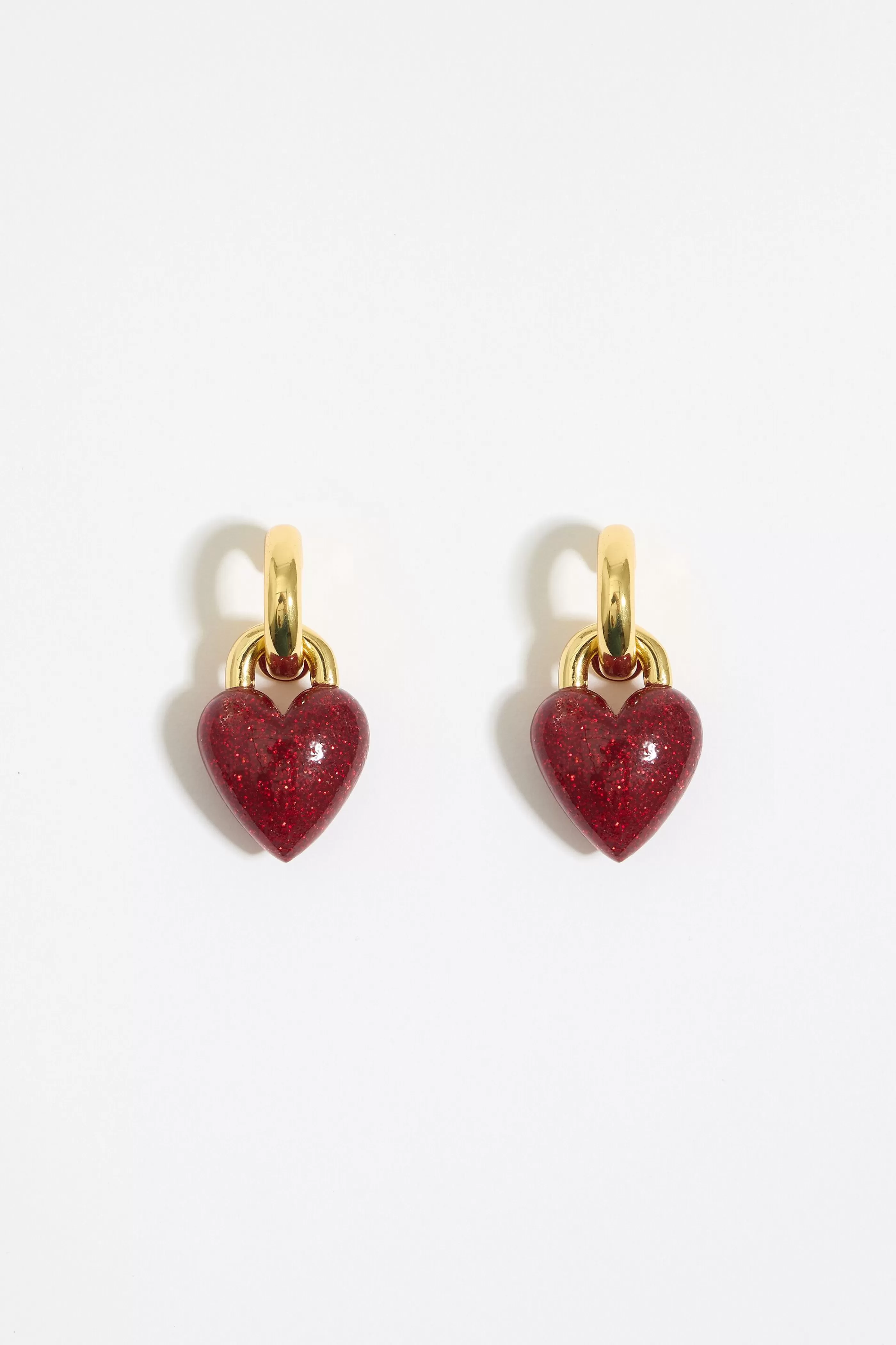 Cheap Pendientes aro corazón glitter Pendientes | Bisutería