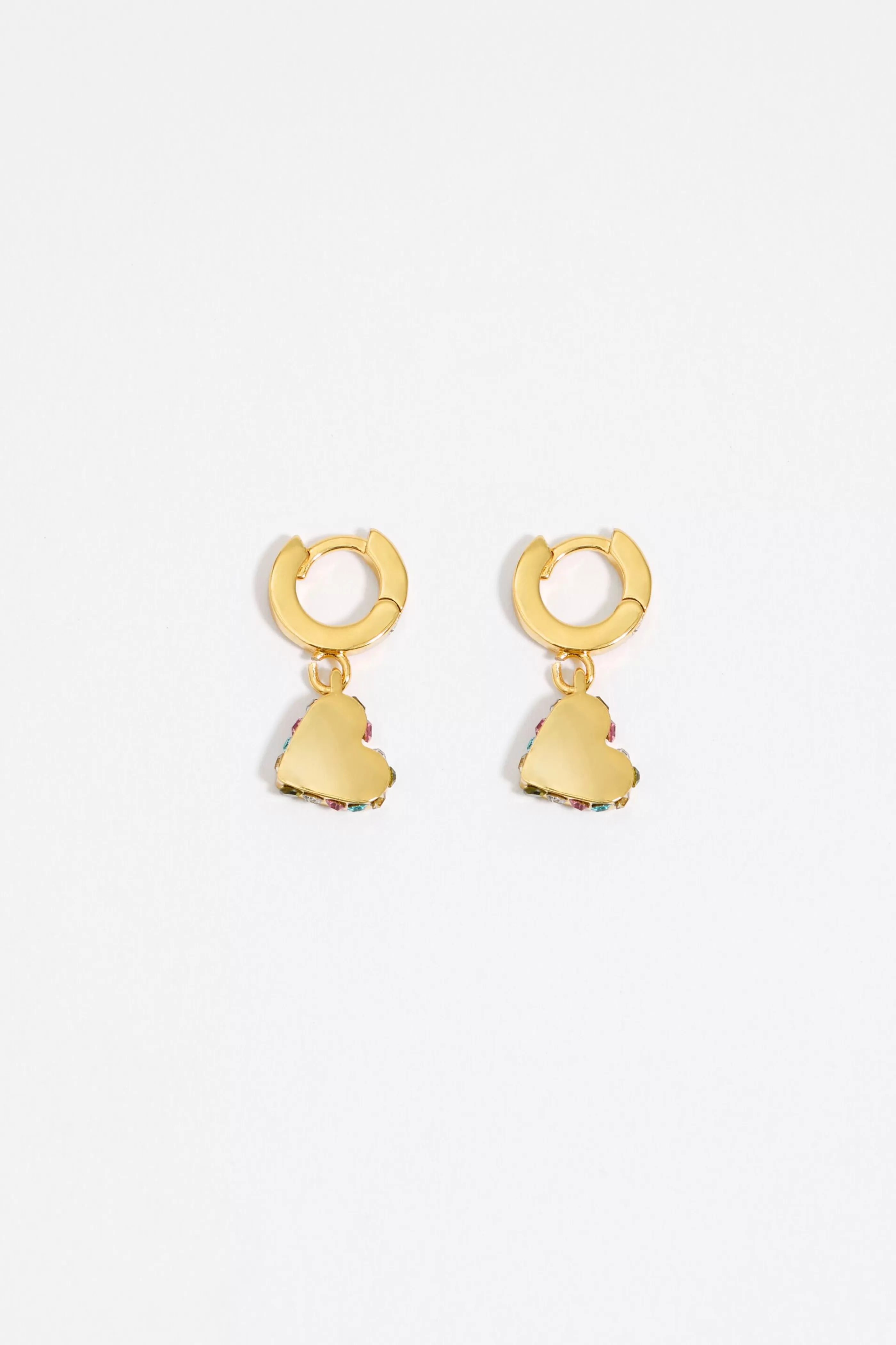 Cheap Pendientes aro mini corazón dorado Pendientes