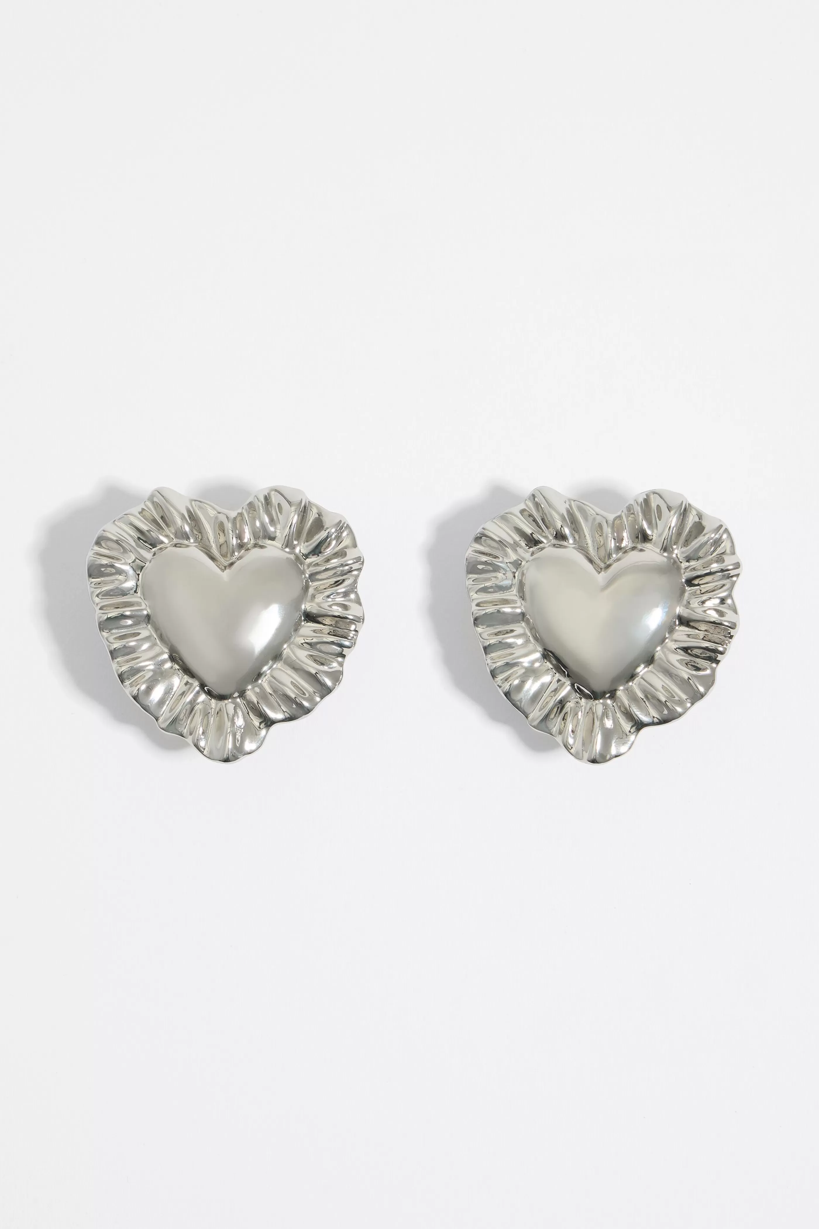 Best Sale Pendientes cojines corazón plateados Bisutería