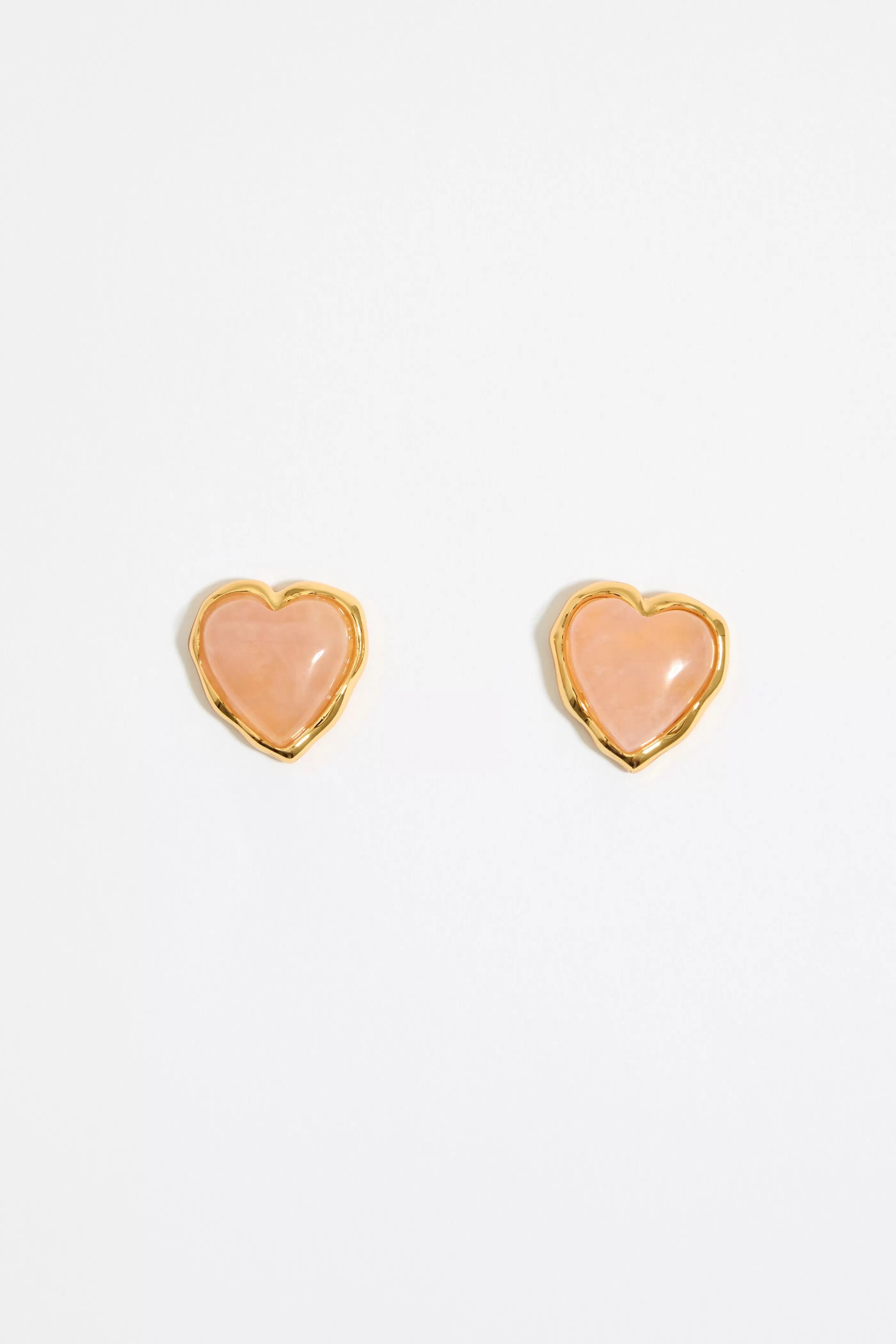 Store Pendientes corazón piedra rosa Bisutería