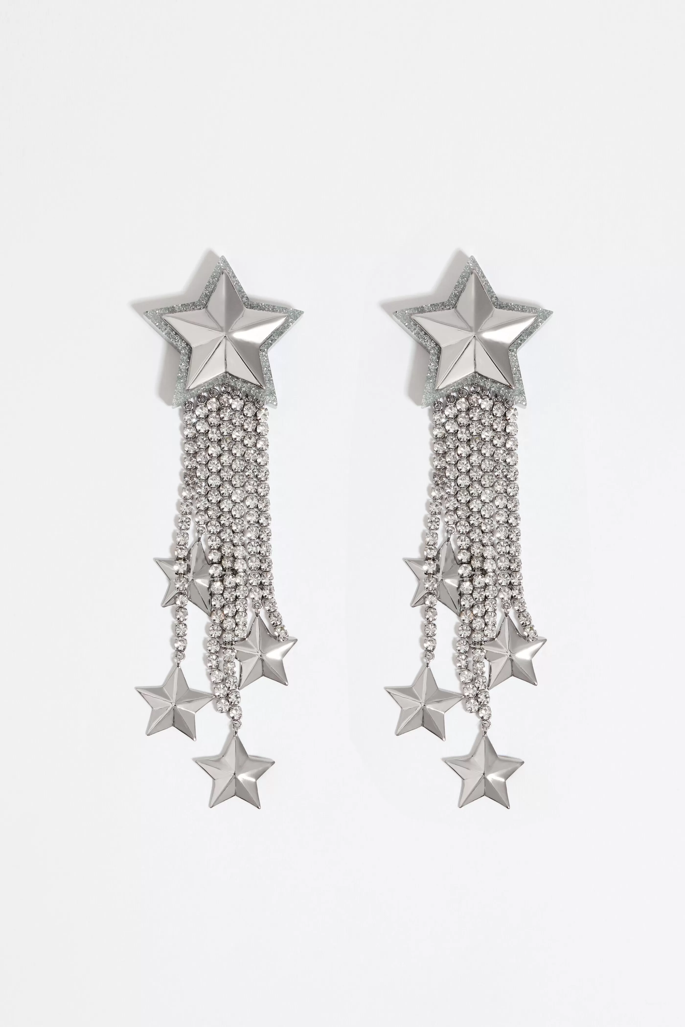 Best Pendientes estrellas purpurina y cristal Pendientes