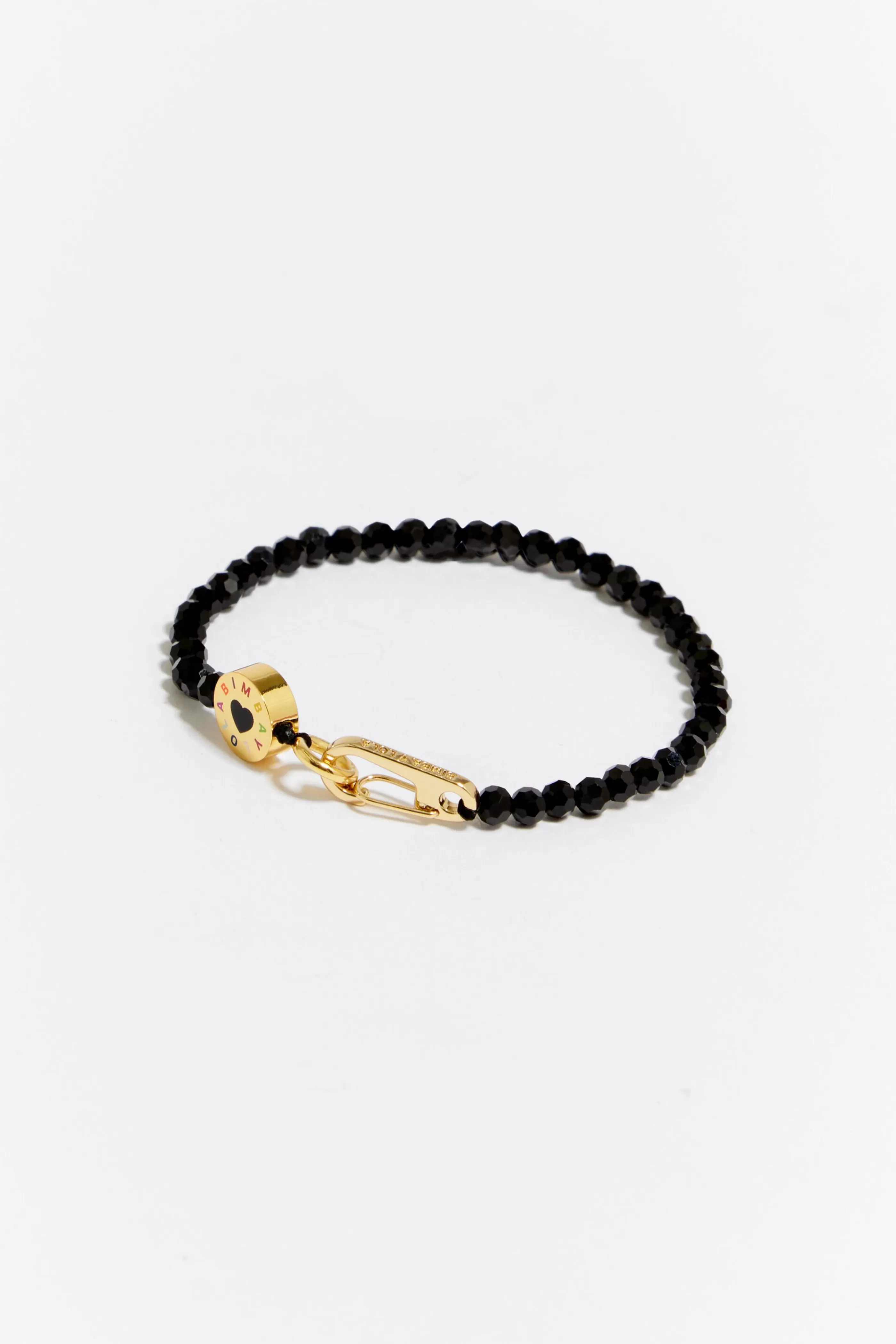 Clearance Pulsera fina abalorios logo negra Pulseras