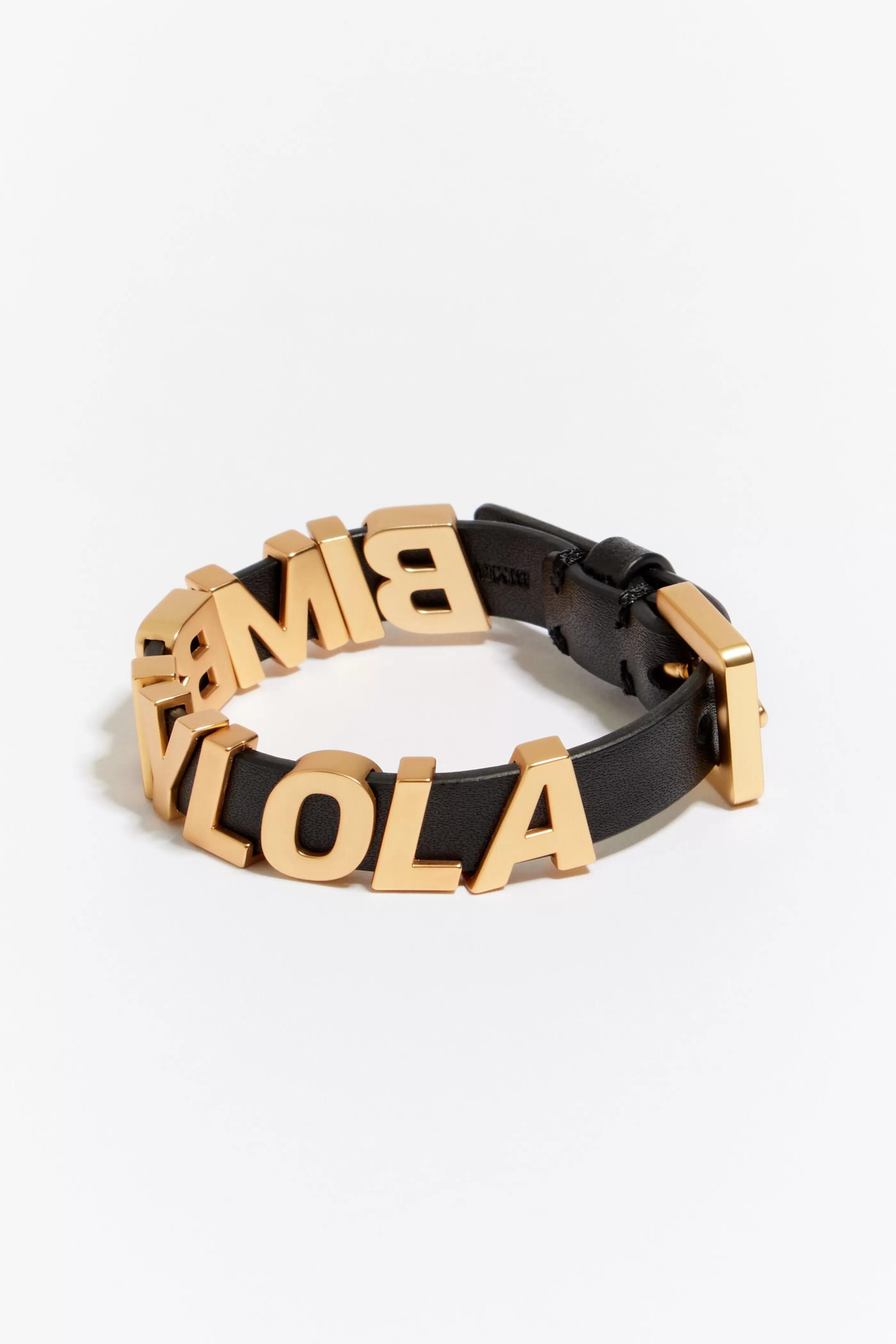 Flash Sale Pulsera letras logo piel negra Pulseras | Bisutería