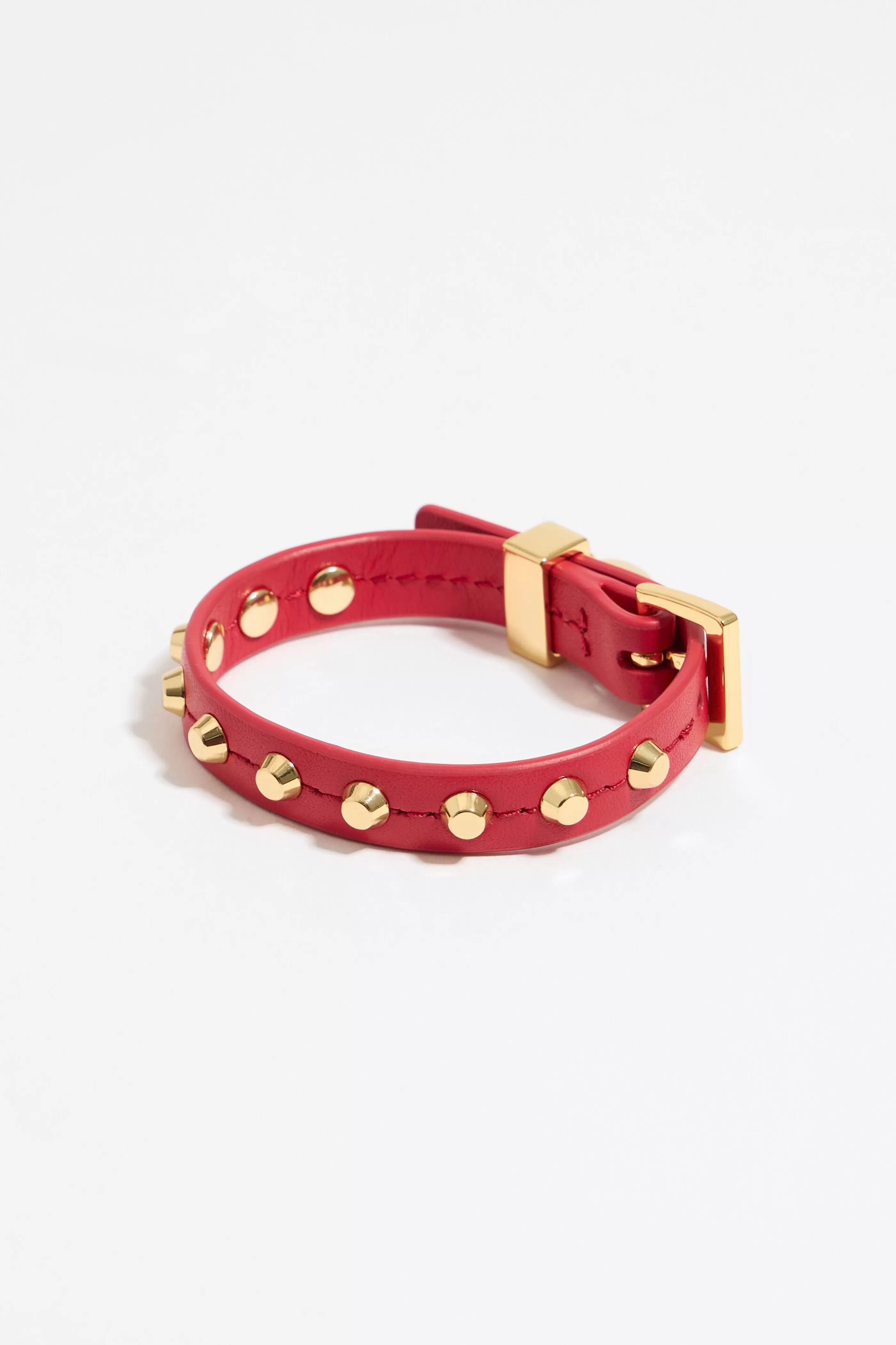 Flash Sale Pulsera piel tachas roja Pulseras | Bisutería